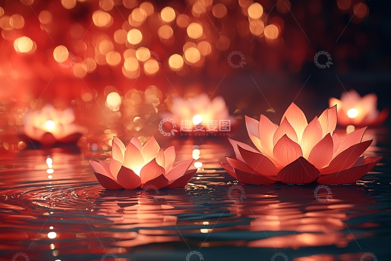 高清大图下载【趣麦麦图】荷花灯