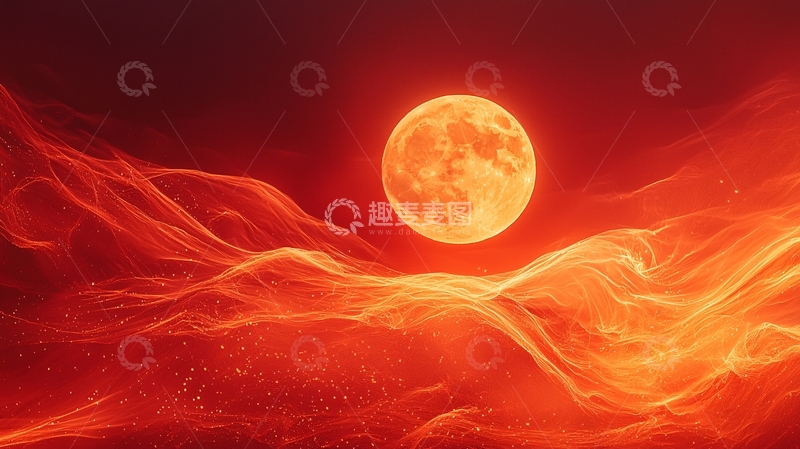 高清大图下载【趣麦麦图】血月