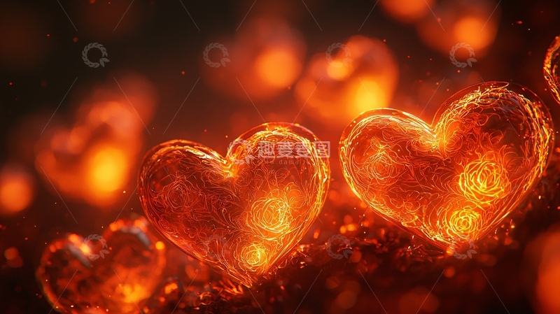 高清大图下载【趣麦麦图】燃烧的火苗爱心