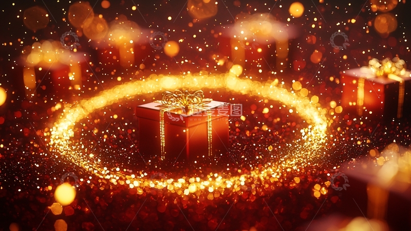 高清大图下载【趣麦麦图】闪耀光芒的圣诞礼物