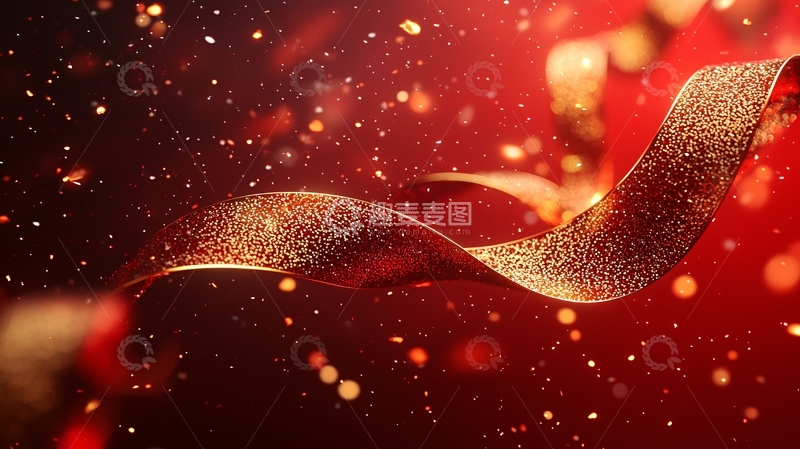 高清大图下载【趣麦麦图】金色飘带