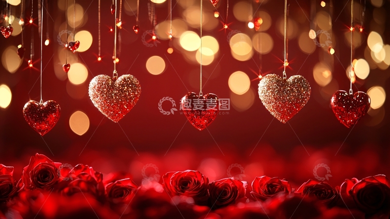 高清大图下载【趣麦麦图】红色爱心背景