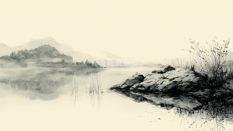 高清大图下载【趣麦麦图】水墨山水风景意境