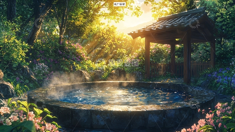 高清大图下载【趣麦麦图】森林温泉