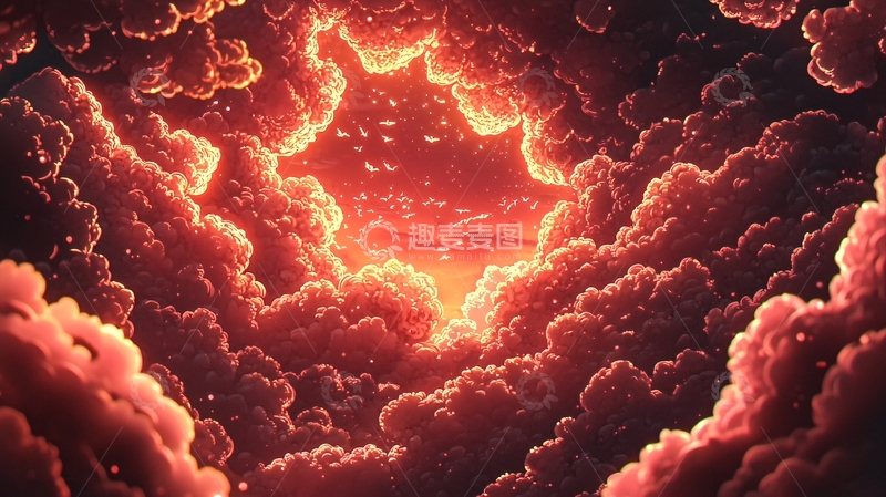 高清大图下载【趣麦麦图】火烧云