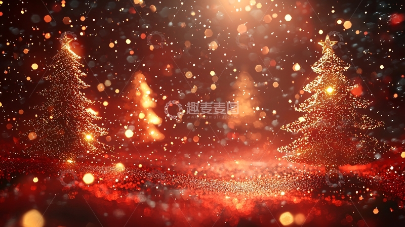 高清大图下载【趣麦麦图】红色圣诞树