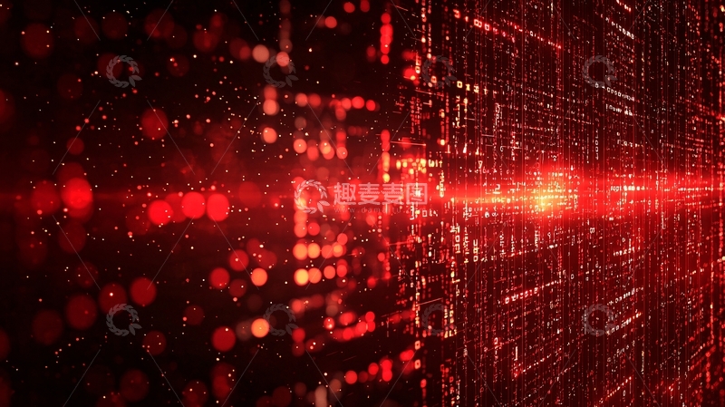 高清大图下载【趣麦麦图】红色数据流