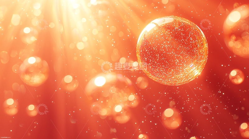 高清大图下载【趣麦麦图】橙色光线下的泡泡