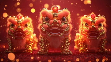 红色祥狮