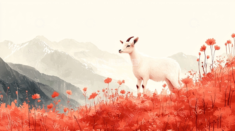 高清大图下载【趣麦麦图】高山白羊