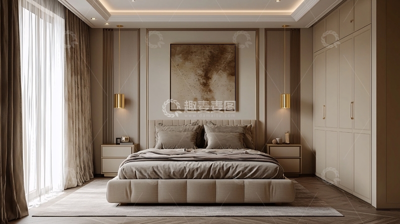 高清大图下载【趣麦麦图】-现代轻奢卧室设计