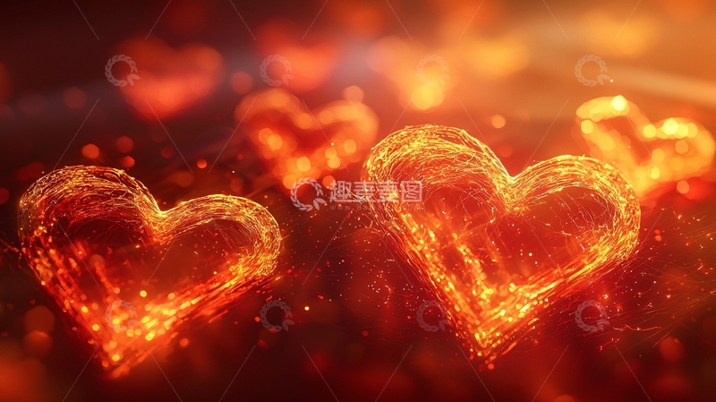 高清大图下载【趣麦麦图】火光中的爱心