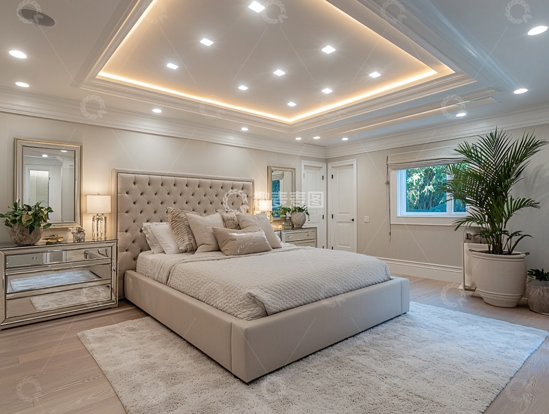 高清大图下载【趣麦麦图】米色系豪华卧室