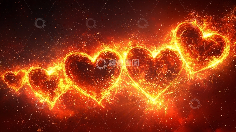 高清大图下载【趣麦麦图】火焰爱心