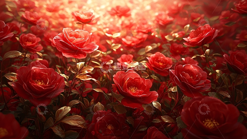 高清大图下载【趣麦麦图】红山茶花田