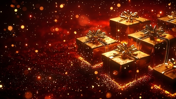 金色礼盒圣诞节背景