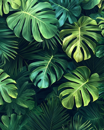 热带植物绿叶背景图