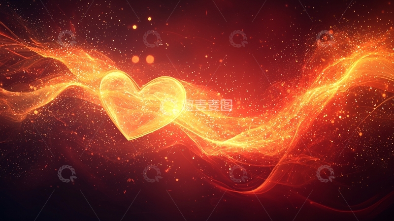 高清大图下载【趣麦麦图】火焰爱心