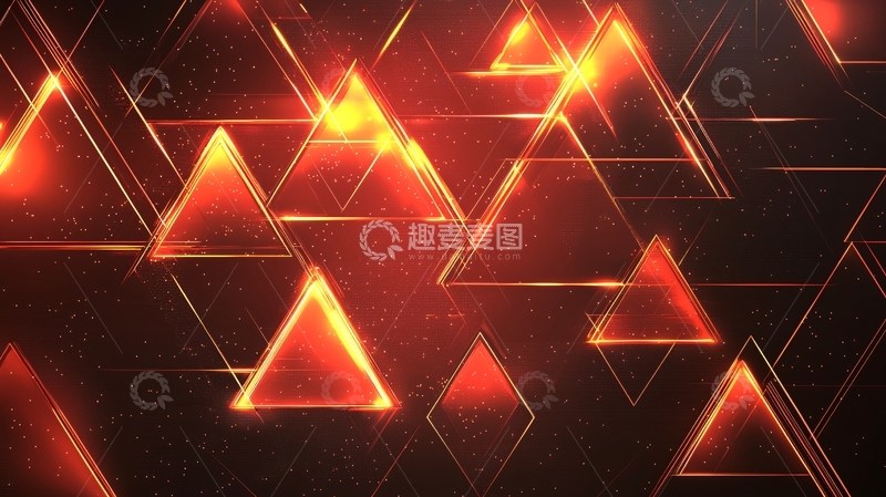 高清大图下载【趣麦麦图】抽象三角形暗红色背景