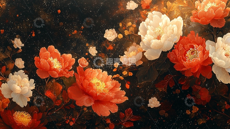 高清大图下载【趣麦麦图】水墨写意牡丹花