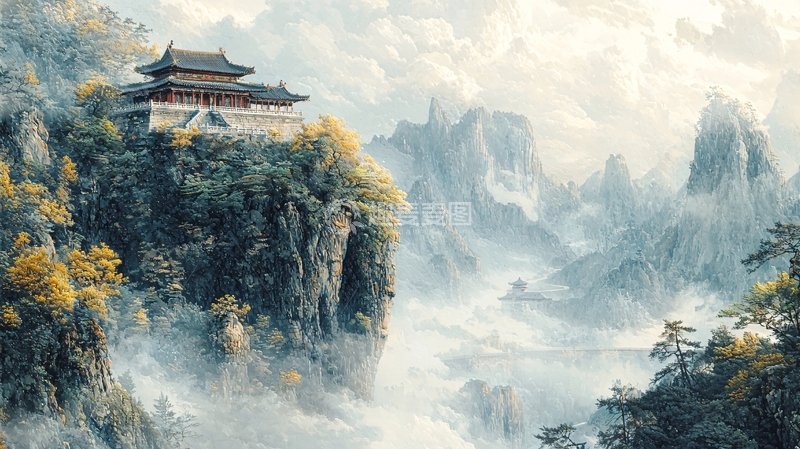 高清大图下载【趣麦麦图】山顶古寺