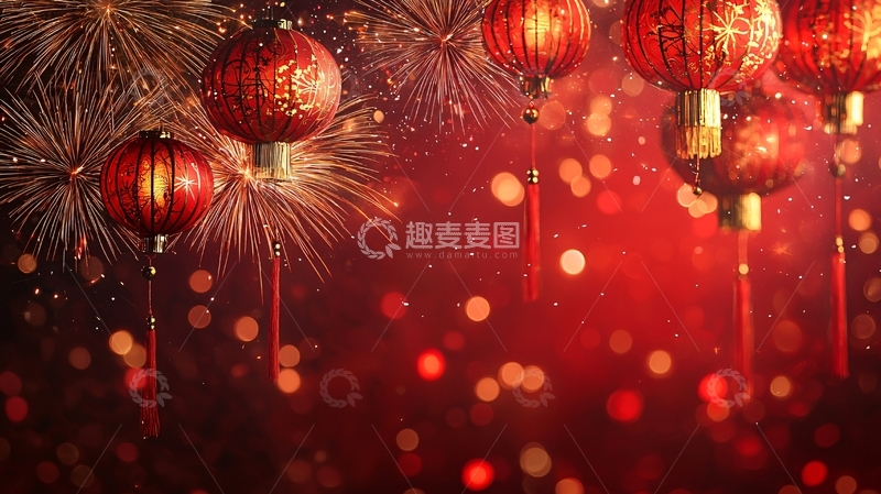 高清大图下载【趣麦麦图】红色喜庆新年灯笼