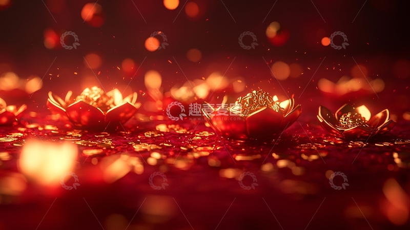 高清大图下载【趣麦麦图】红色莲花灯