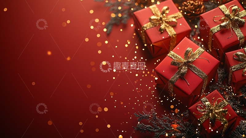 高清大图下载【趣麦麦图】红色圣诞礼物