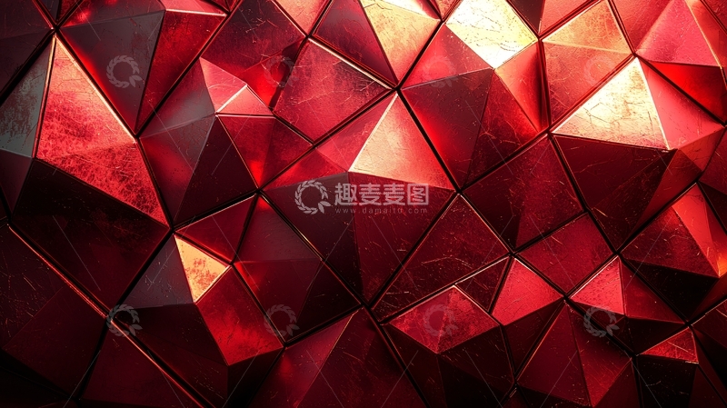 高清大图下载【趣麦麦图】红色几何背景