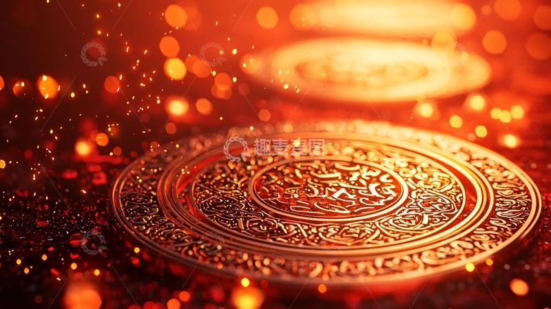 高清大图下载【趣麦麦图】金色雕花盘子