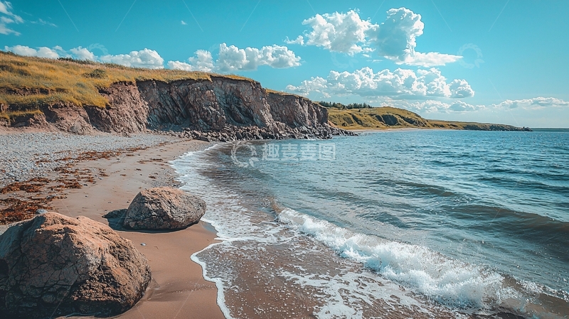 高清大图下载【趣麦麦图】海边岩石沙滩风景