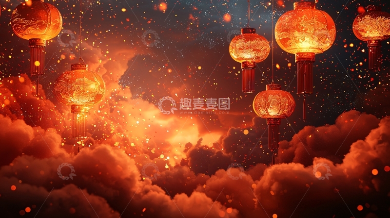高清大图下载【趣麦麦图】星空灯笼
