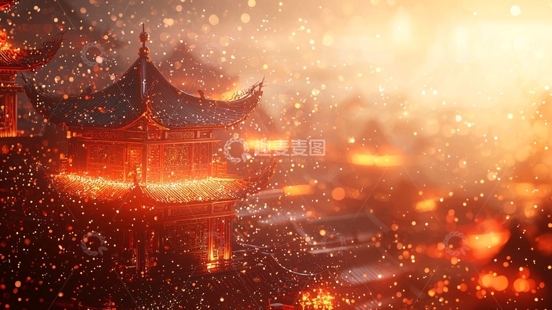 高清大图下载【趣麦麦图】古风古建夜景