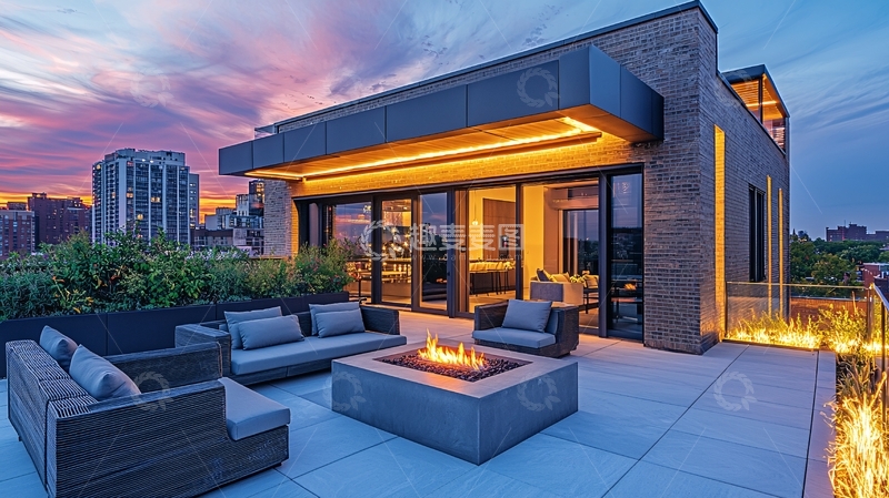 高清大图下载【趣麦麦图】现代简约屋顶露台