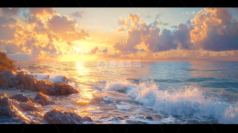 高清大图下载【趣麦麦图】日出海景