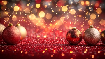 圣诞红球闪光背景