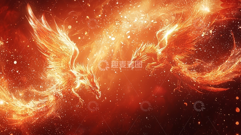 高清大图下载【趣麦麦图】火焰凤凰