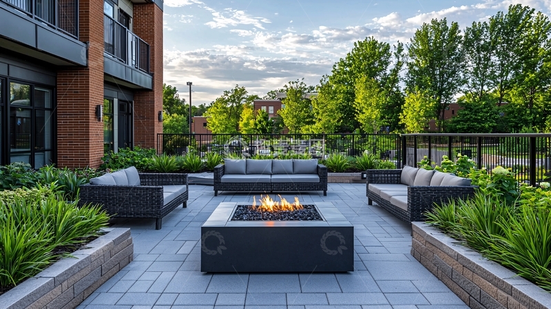 高清大图下载【趣麦麦图】公寓户外休闲区