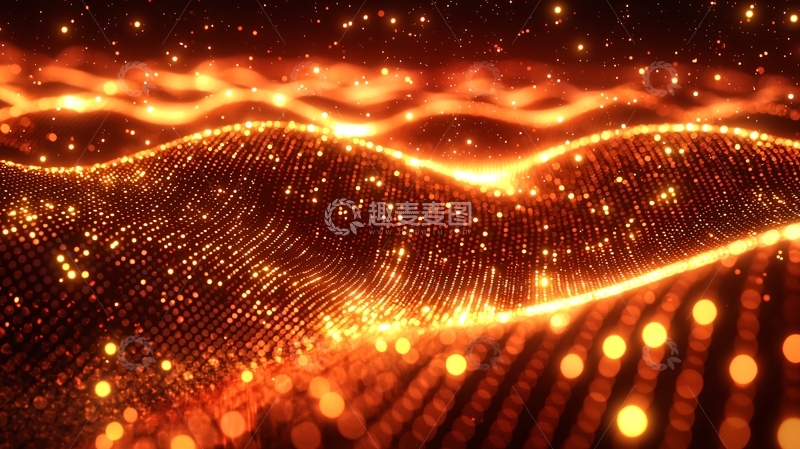 高清大图下载【趣麦麦图】金色粒子波浪
