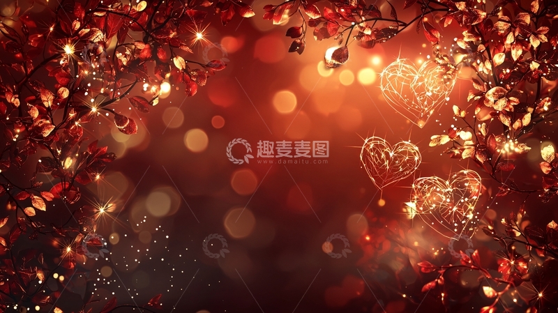 高清大图下载【趣麦麦图】红心灯光背景