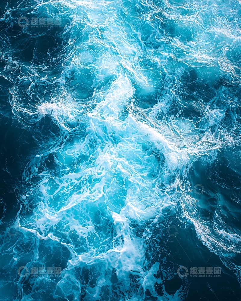 高清大图下载【趣麦麦图】深蓝色的汹涌波涛
