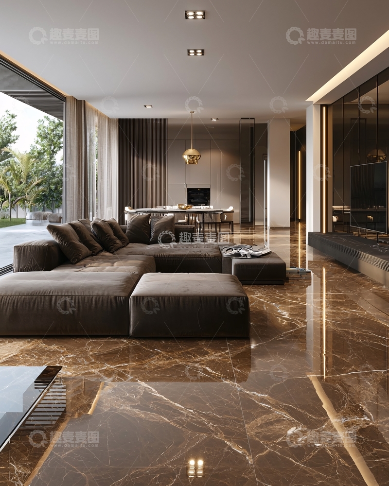 高清大图下载【趣麦麦图】现代简约大理石客厅