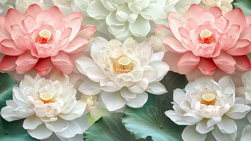 高清大图下载【趣麦麦图】粉色白色莲花