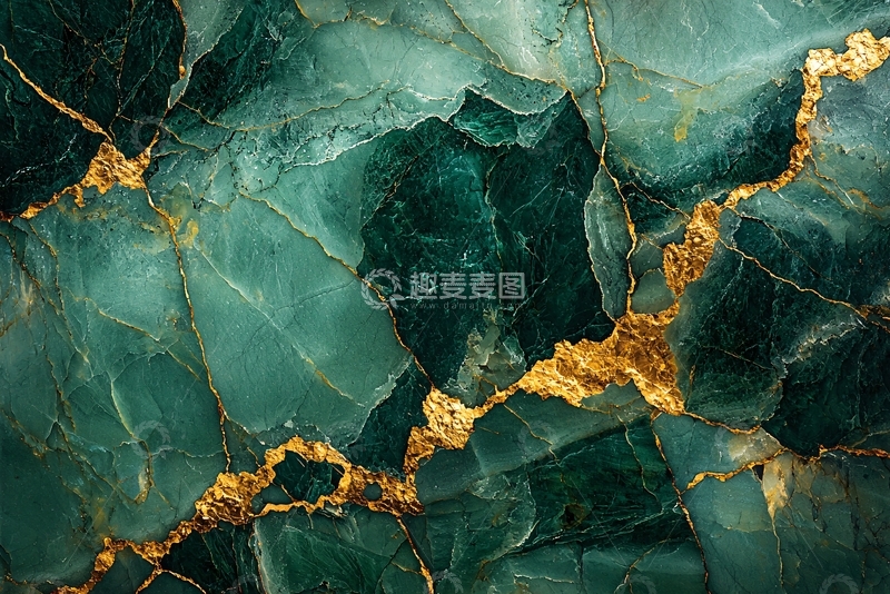 高清大图下载【趣麦麦图】绿金色大理石纹理