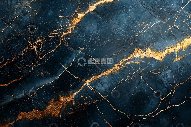 高清大图下载【趣麦麦图】深蓝金线大理石纹理