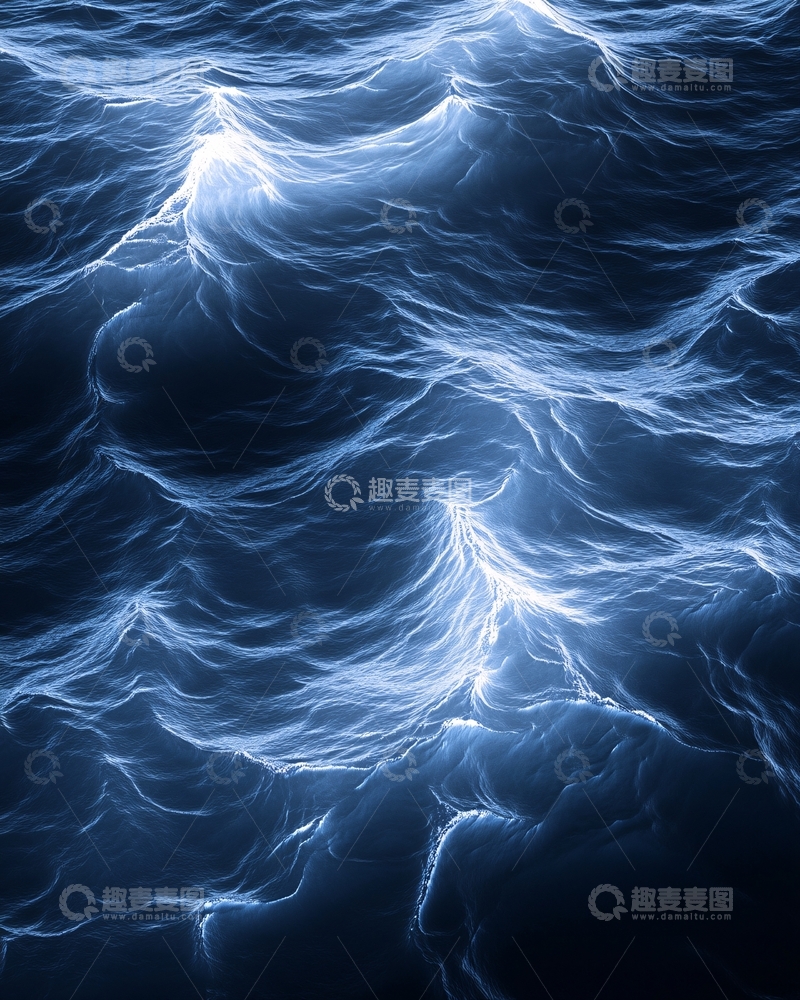 高清大图下载【趣麦麦图】深蓝色波浪纹理