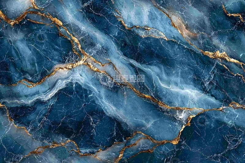 高清大图下载【趣麦麦图】蓝色金色大理石纹理