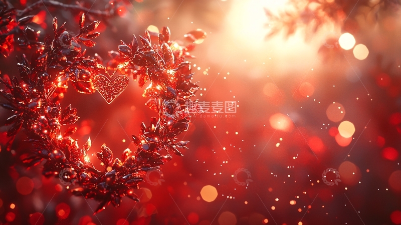 高清大图下载【趣麦麦图】红色爱心冰晶