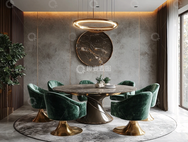 高清大图下载【趣麦麦图】现代轻奢餐厅设计