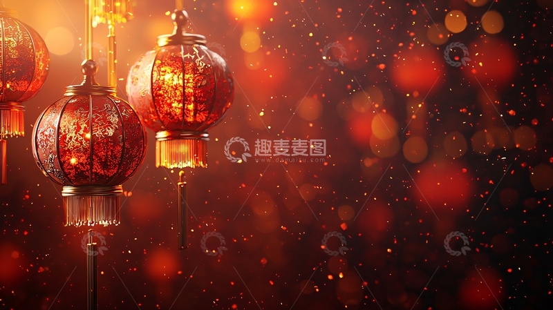 高清大图下载【趣麦麦图】红灯笼背景